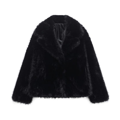 Damen Fellblazer Elegant Lang