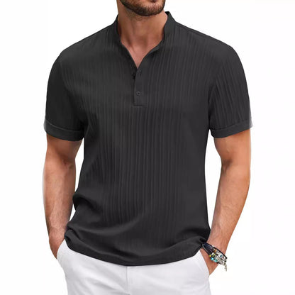 Herren Kurzarm T-Shirt Trendy Struktur Optik