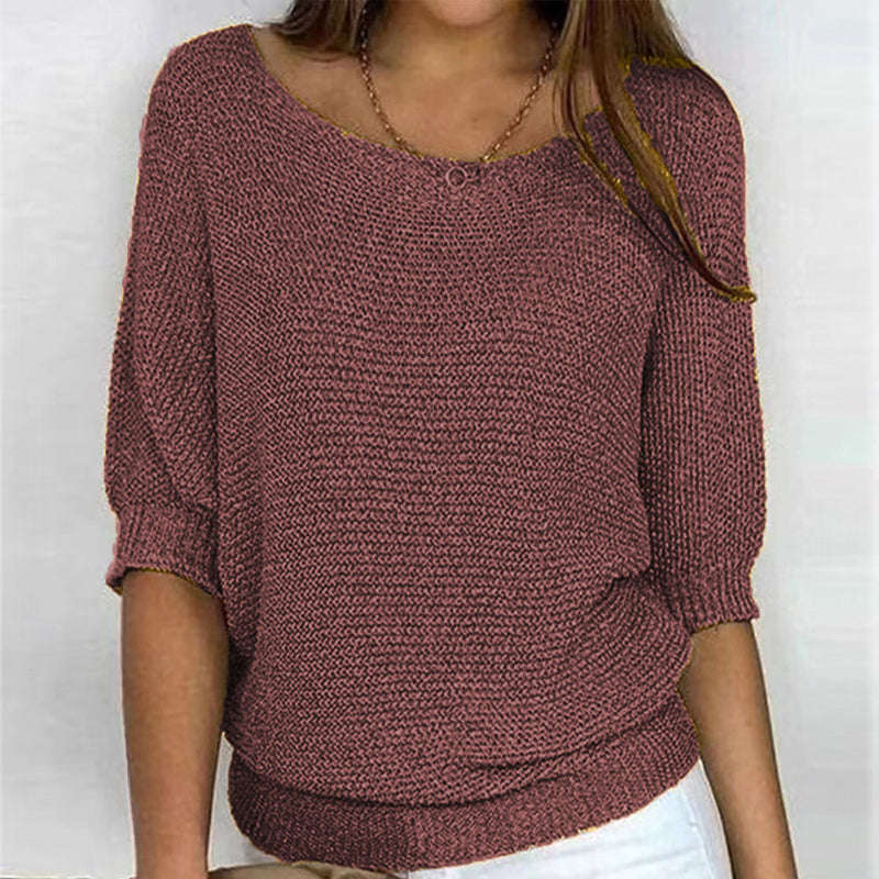 Eleganter Einfarbiger Pullover