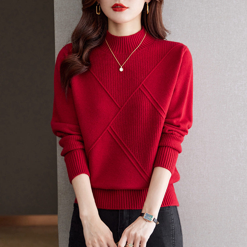Damen Pullover Elegant Rippmuster