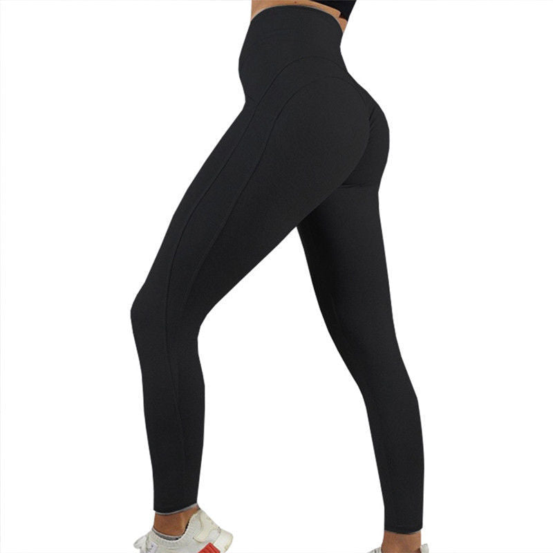 Damen Sportleggings Hoher Bund Mit Seitentaschen
