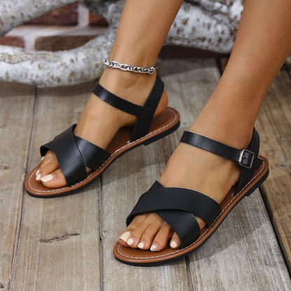 Damen Sandalen Überkreuz Design Komfortabel