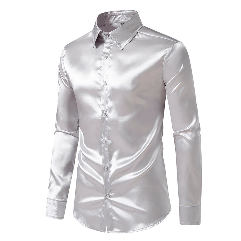 Herren Seidenhemd Elegant Slimfit