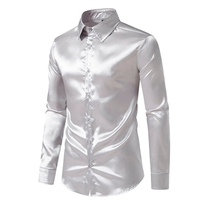Herren Seidenhemd Elegant Slimfit
