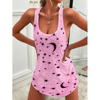 Damen Träger-Shirt Romantisch Sternen-Motive