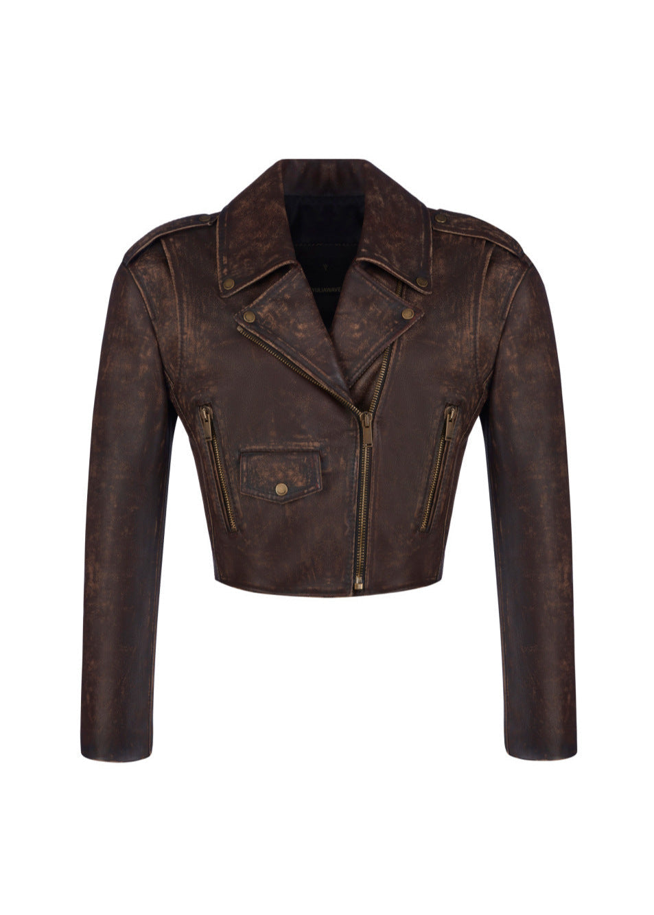 Leder Bikerjacke Kurz Schnitt