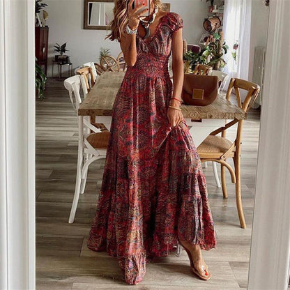 Damen Maxikleid Boho Chic Lang
