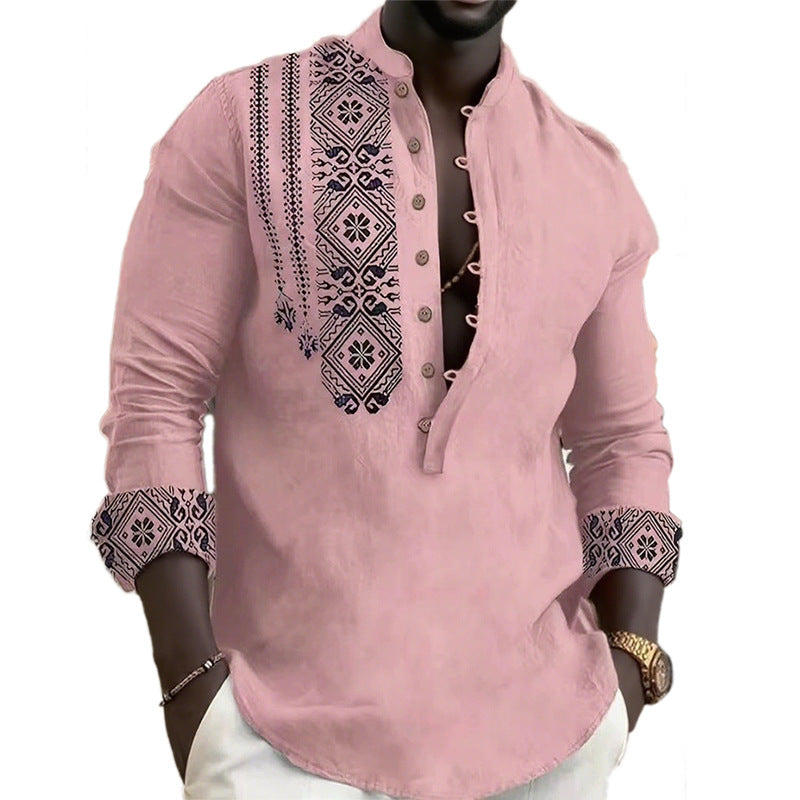 Herren Hemd Langarm Ethno Style Modern