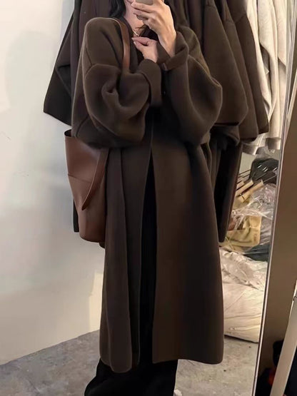 Große Strickjacke Wollmantel Übergröße