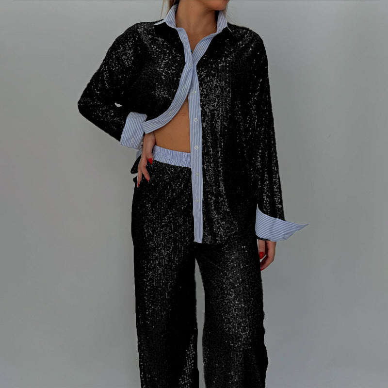 Bequemer Anzug Zweiteiler Lockere Jacke und Weite Hose