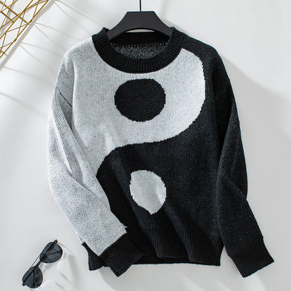 Damen Pullover Trendig Yin Yang Motiv