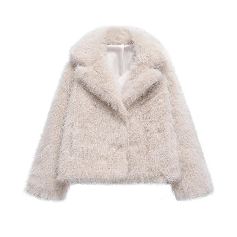 Damen Fellblazer Elegant Lang