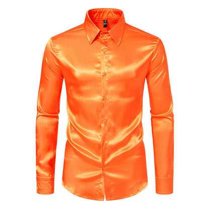 Herren Hemd Elegant Satin Glanz