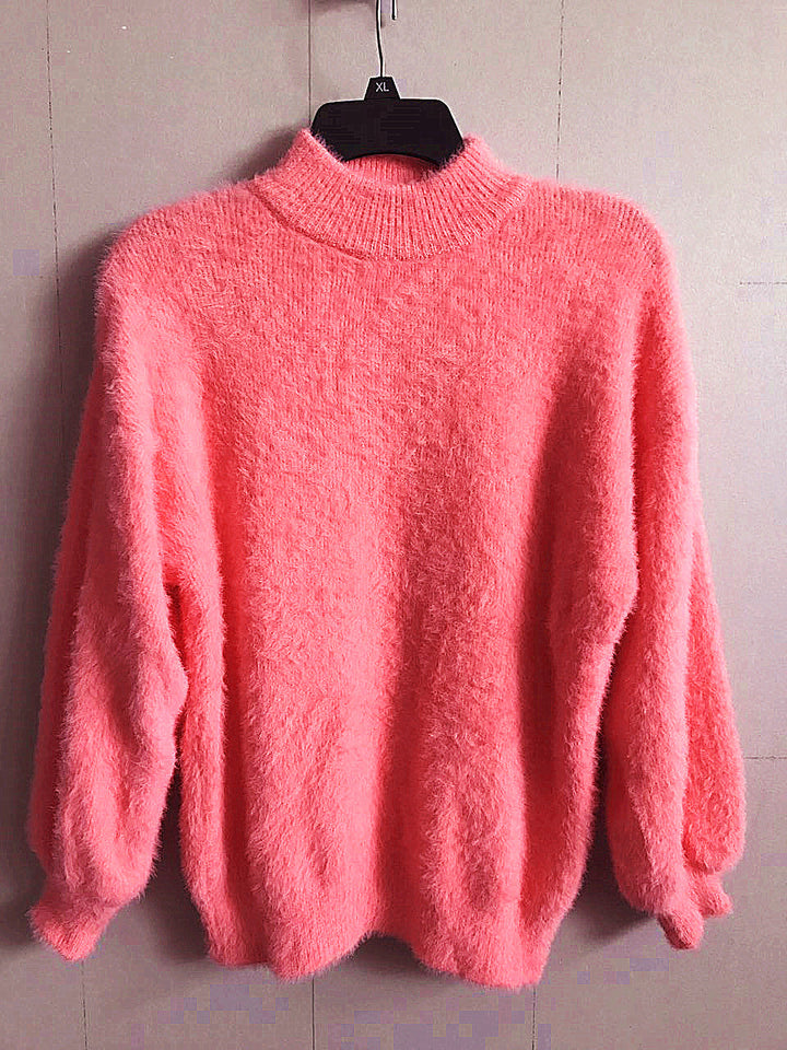 Damen Rollkragenpullover Weich Strukturiert