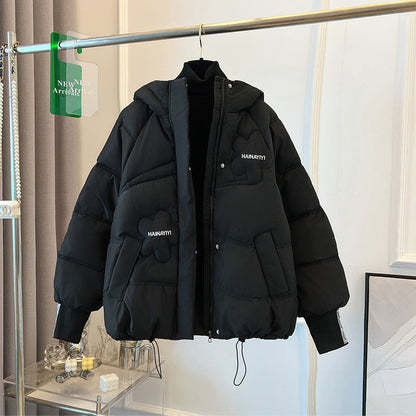 Damen Kurzjacke Daunen Kapuze Winterjacke Praktisch