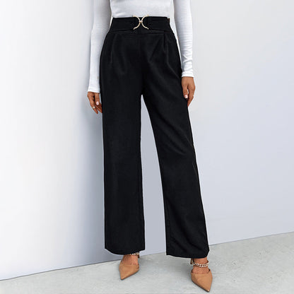 Damenhose High-Waist Elegant Gürtel Detail