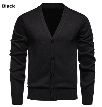 Herren Strickjacke V-Ausschnitt Bequem Knöpfe