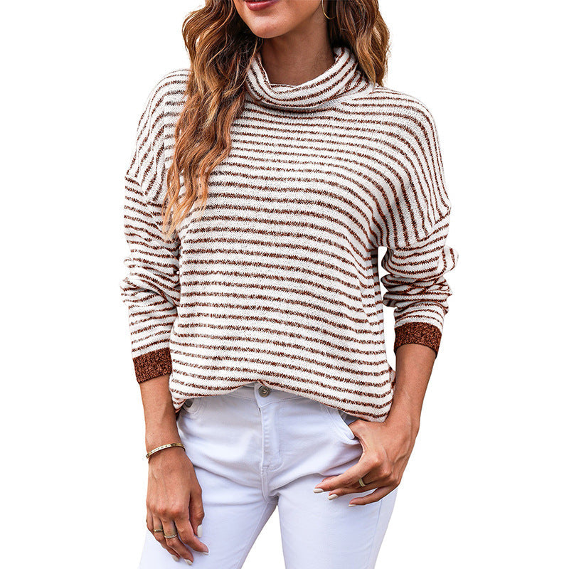 Damen Rollkragenpullover Weich Langarm Wollmix