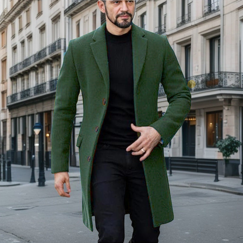 Herren Wollmantel Elegant Grau