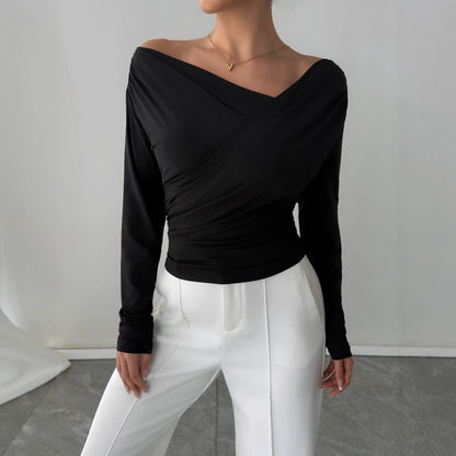 Damen Wickeltop Elegantes Oberteil - IdealeKleiden