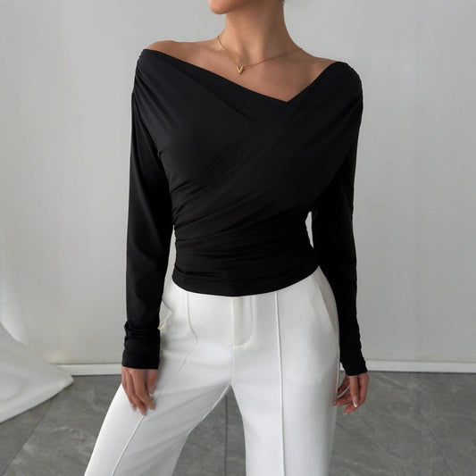 Damen Wickeltop Elegantes Oberteil - IdealeKleiden