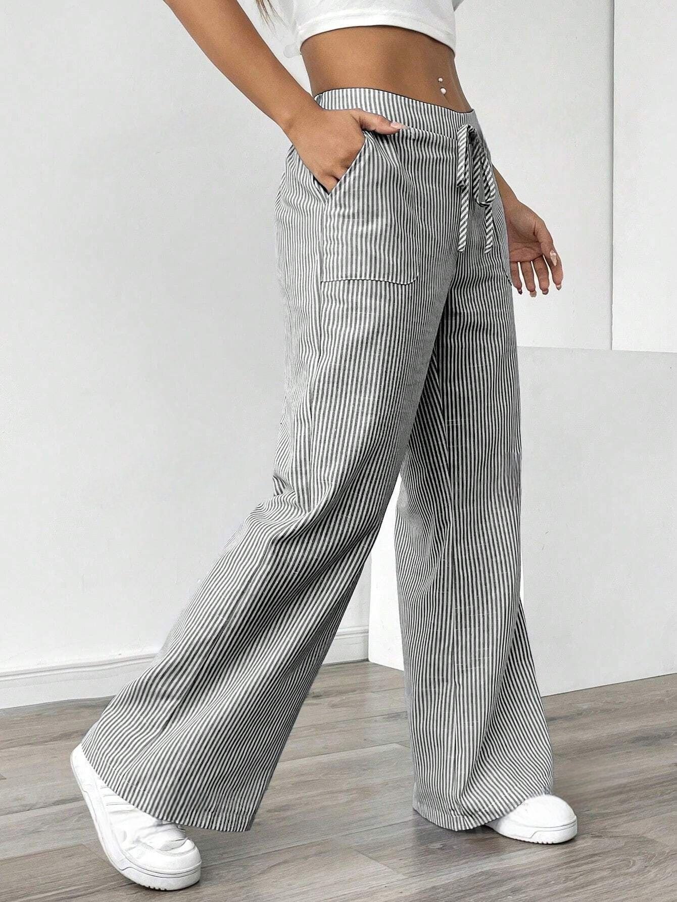 Damen Jogginghose Bequem Mit Gürtel und Taschen