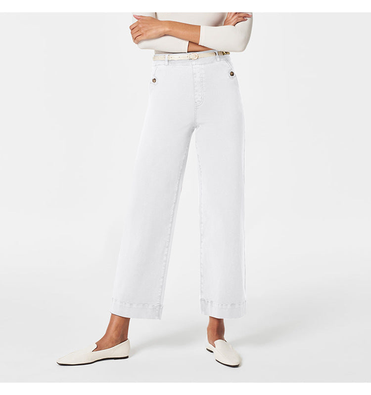 Damen Hose Weit Bequem Elegant Geschnitten