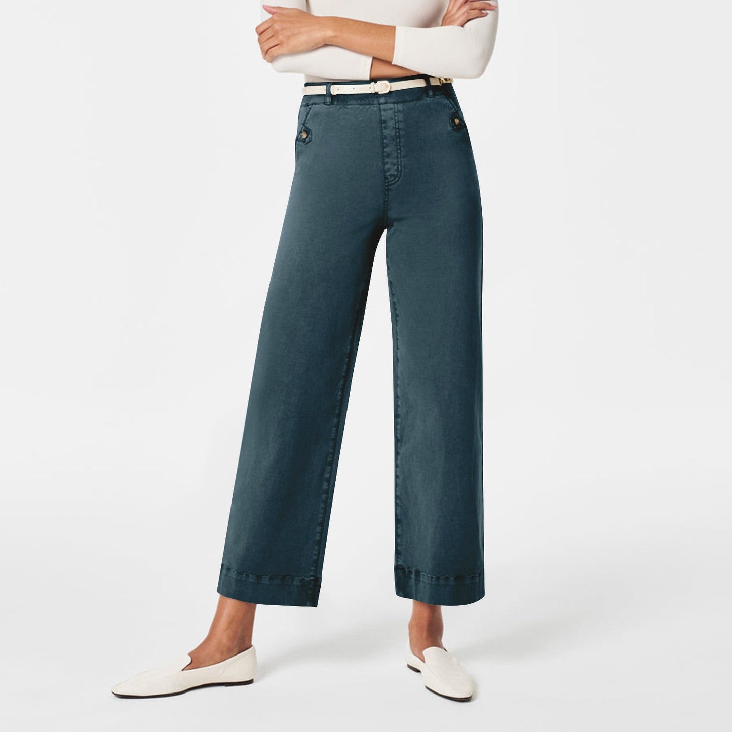 Damen Hose Weit Bequem Elegant Geschnitten