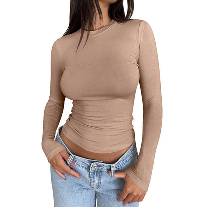Damen Langarmshirt Figurformend Elegant