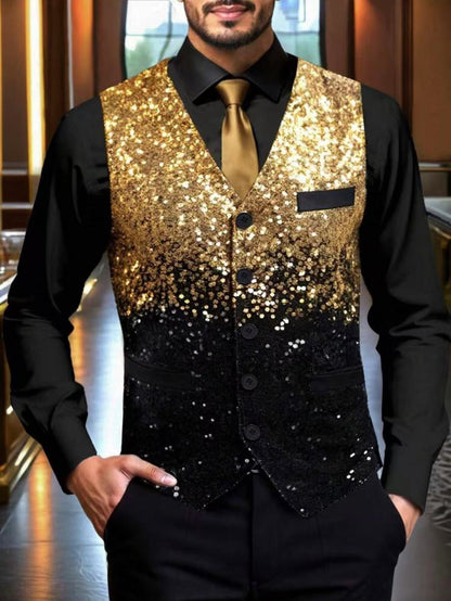 Herren Festweste Glitzer Effekt Design