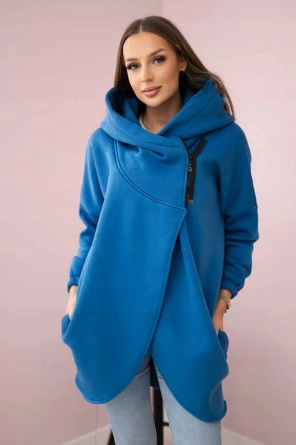 Stylische Sweatjacke Asymmetrisch Reißverschluss