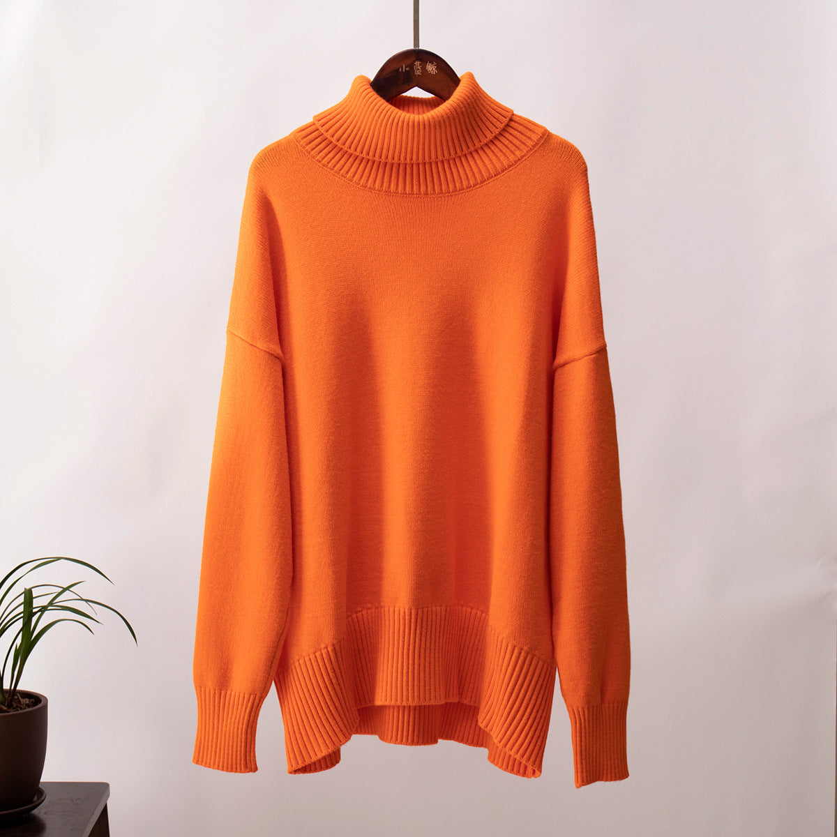 Damen Strickpullover Bequem Warm Rippborte