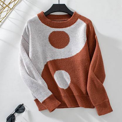 Damen Pullover Trendig Yin Yang Motiv