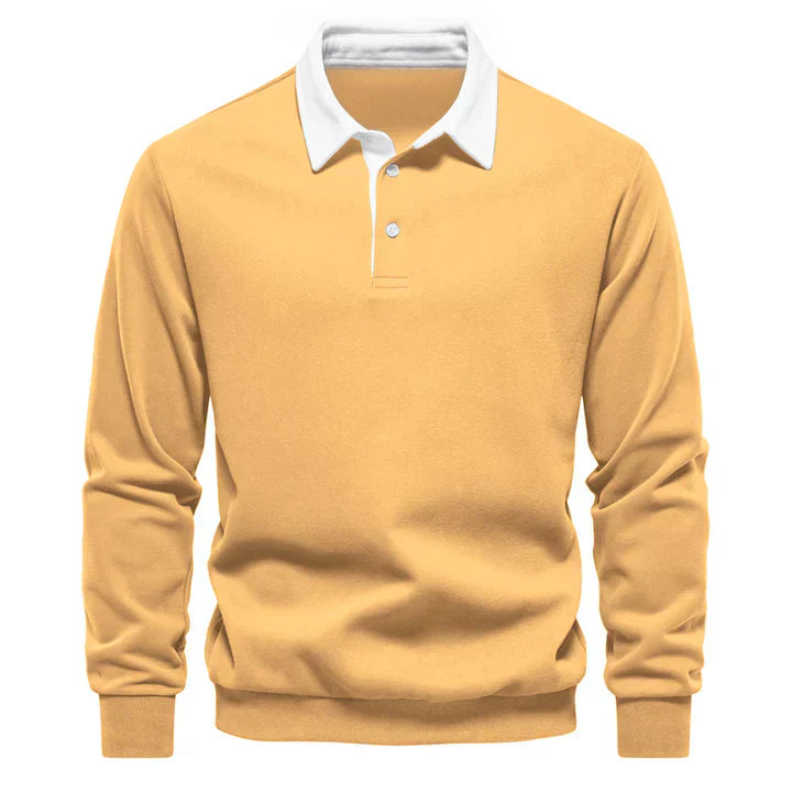 Herren Polo Langarm Klassisch Elegent