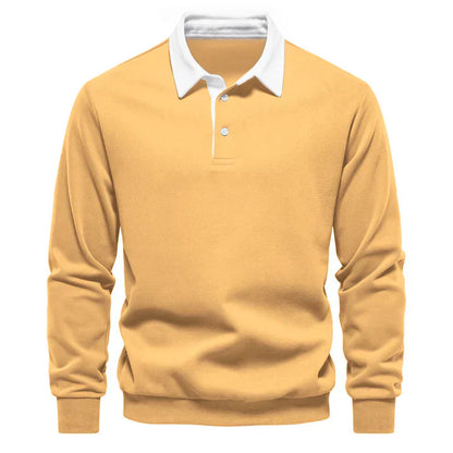 Herren Polo Langarm Klassisch Elegent
