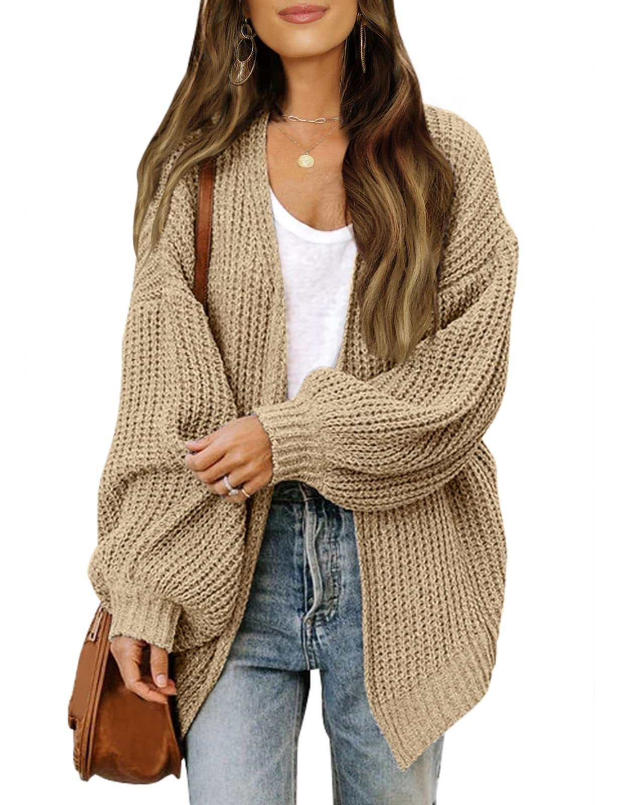 Damen Strickjacke Bequem Oversized Style