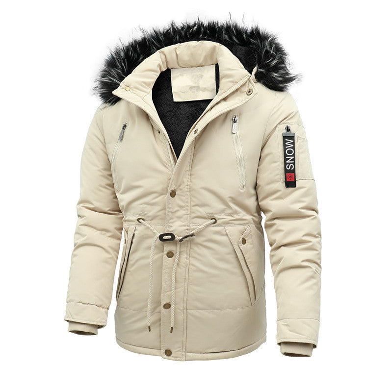 Herren Outdoorjacke Isoliert Wasserdicht Mit Abnehmbarer Kapuze