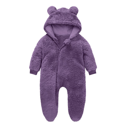 Kinder Fleece Overall Bärenohren Kuschelwarm