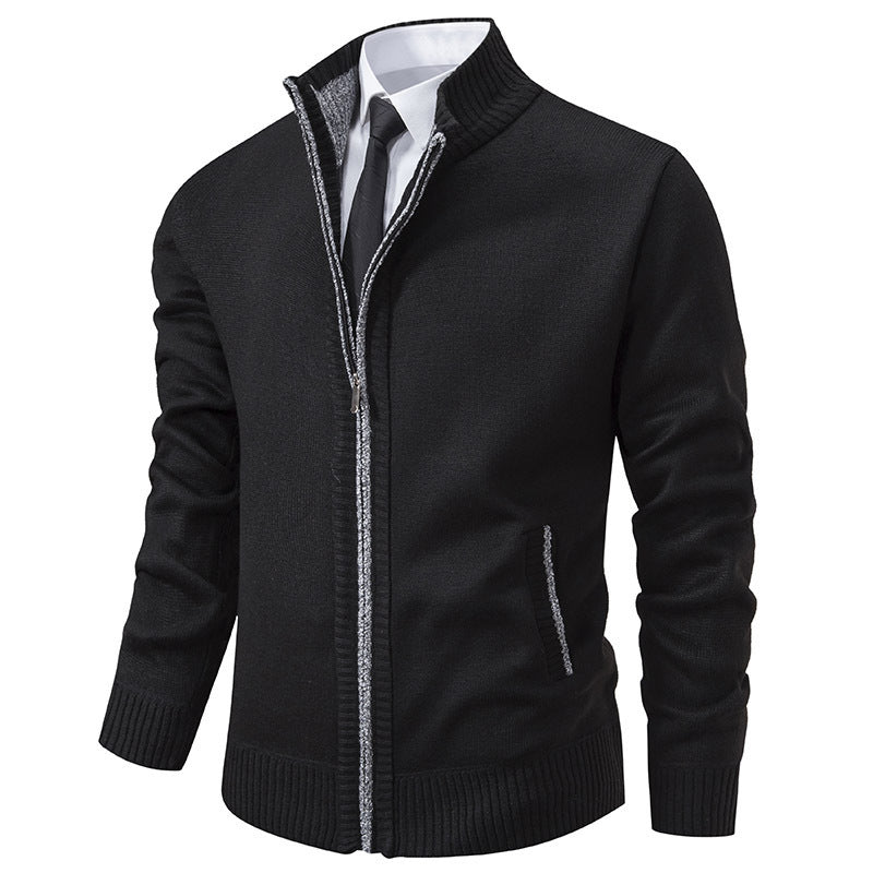 Herren Sportjacke Stehkragen Reißverschluss Modern