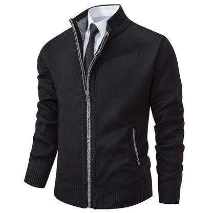 Herren Sportjacke Stehkragen Reißverschluss Modern