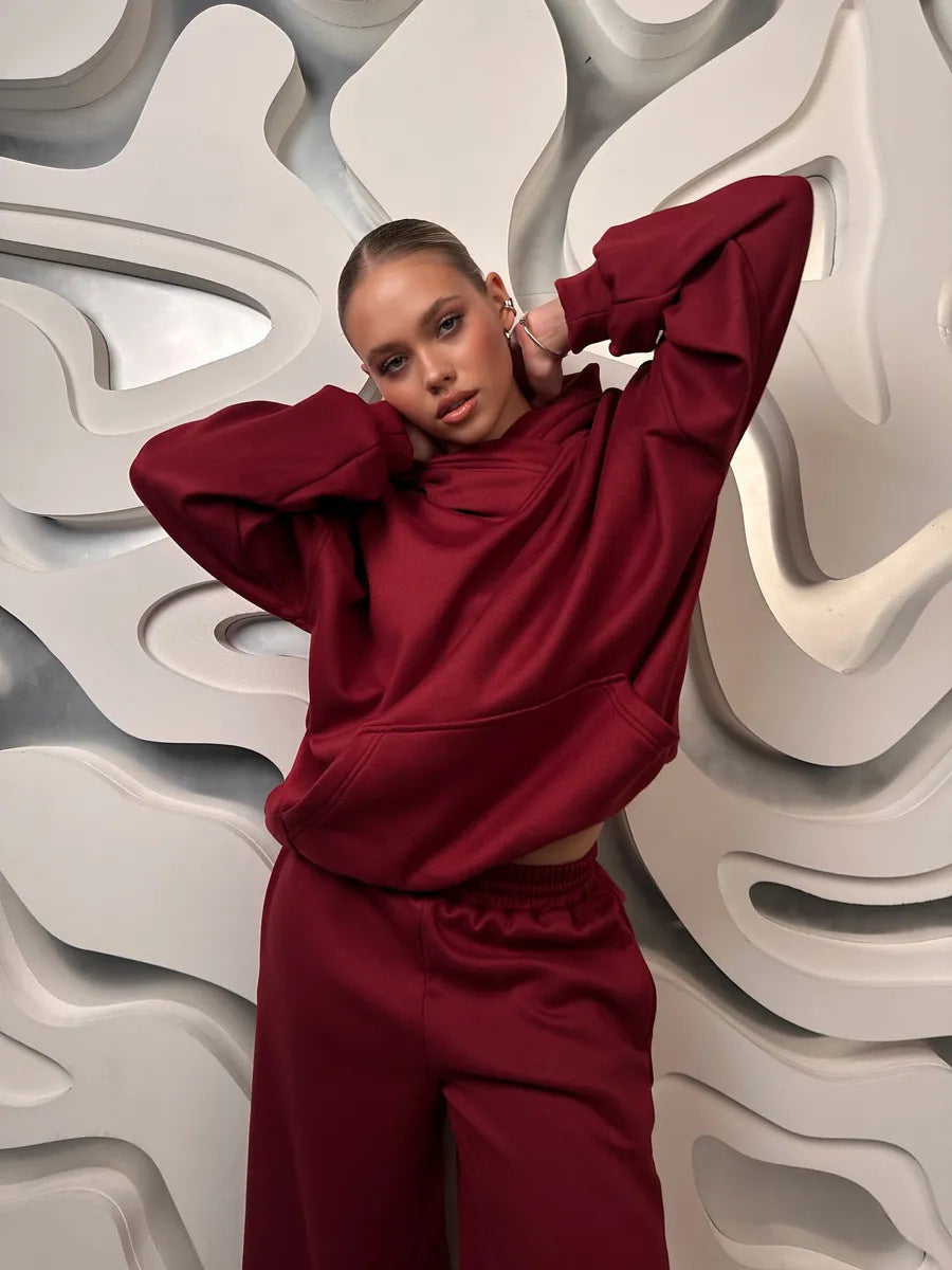 Damen Jogginganzug Bequem Kapuzen Outfit