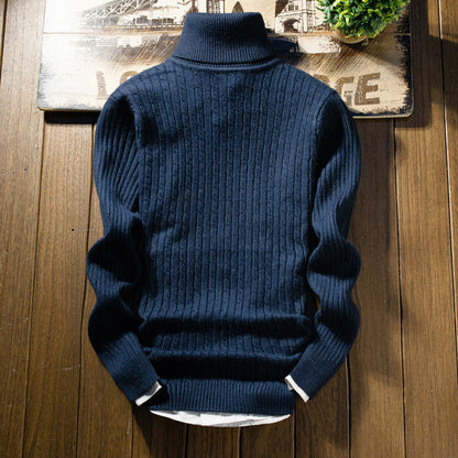 Herren Pullover Rollkragen Zopf Muster Elegante Mode