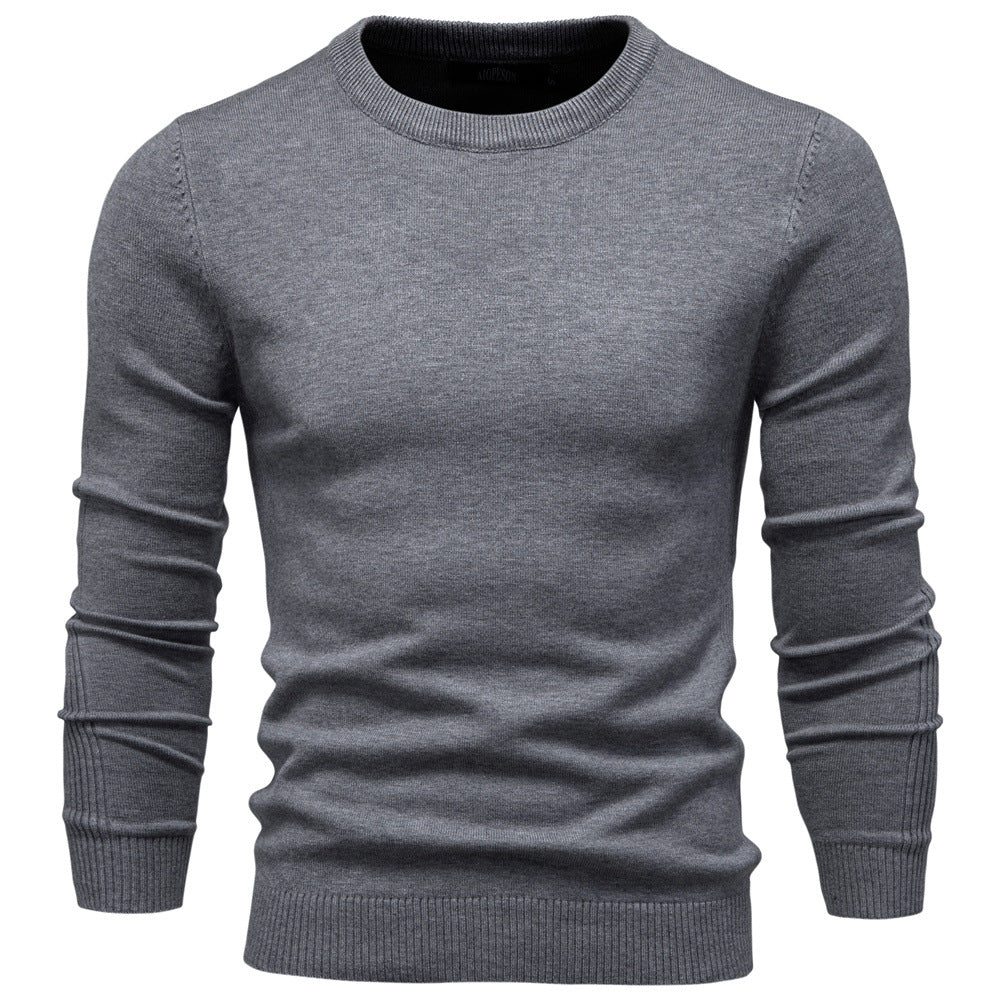 Herren Pullover Rundhals Baumwolle Elegantes Design