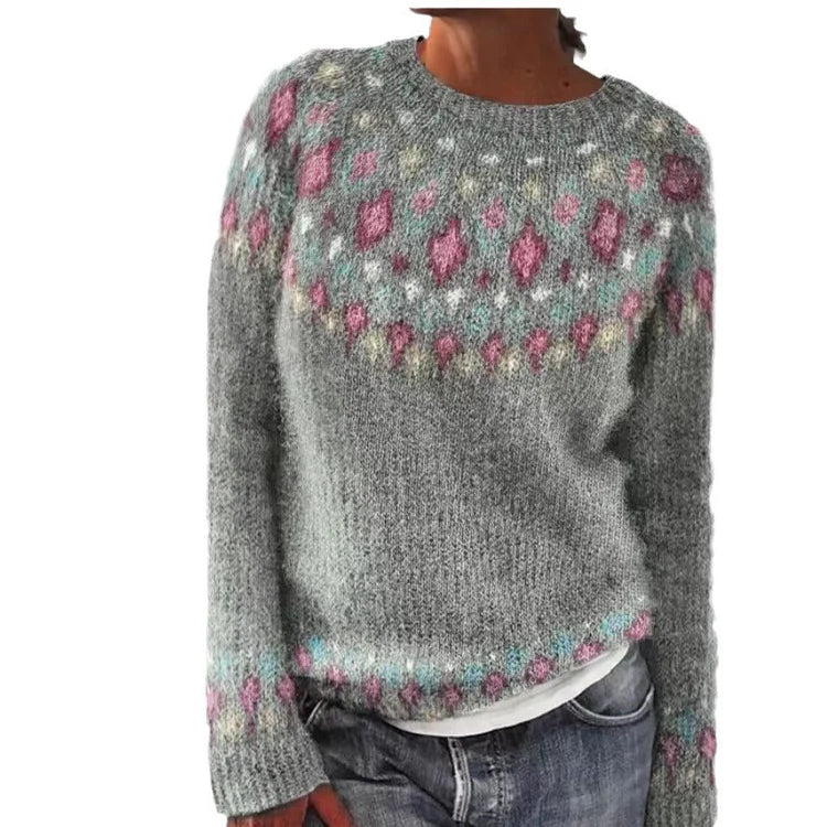 Ava - Pullover Trendig Geometrie Design