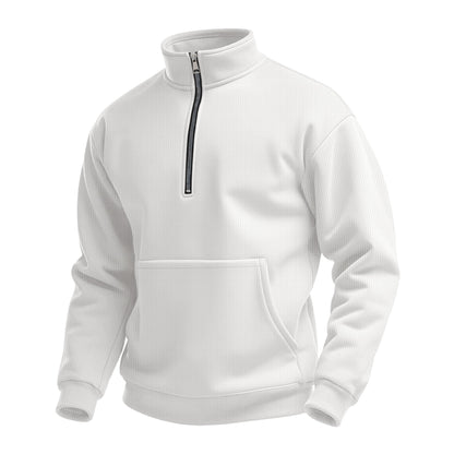Herren Fleece Pullover Stehkragen Kängurutasche Praktisch
