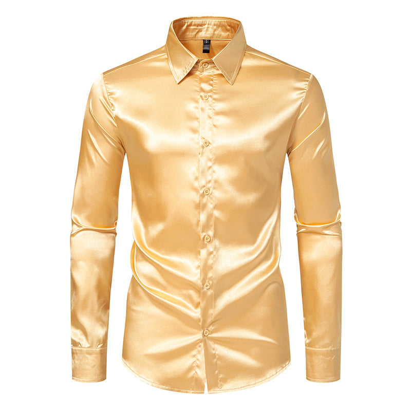 Herren Seidenhemd Elegant Slimfit