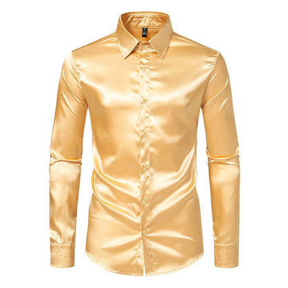 Herren Seidenhemd Elegant Slimfit