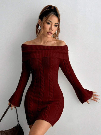 Damenkleid Figurbetont Elegant V-Ausschnitt