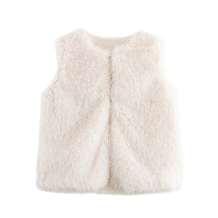 Weiche Damenweste Kunstfell Elegant Damenjacke