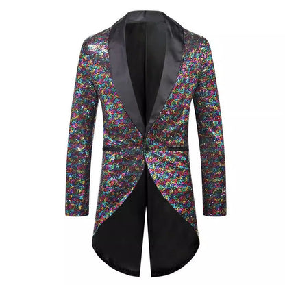 Herren Anzugblazer Glitzer Effekt Elegant Schalkragen